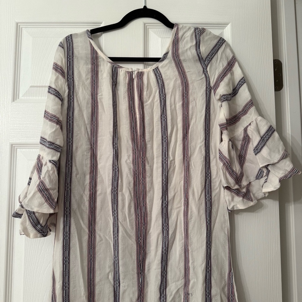 Christy Dawn White and Blue Striped Maxi Dress - Picture 7 of 7